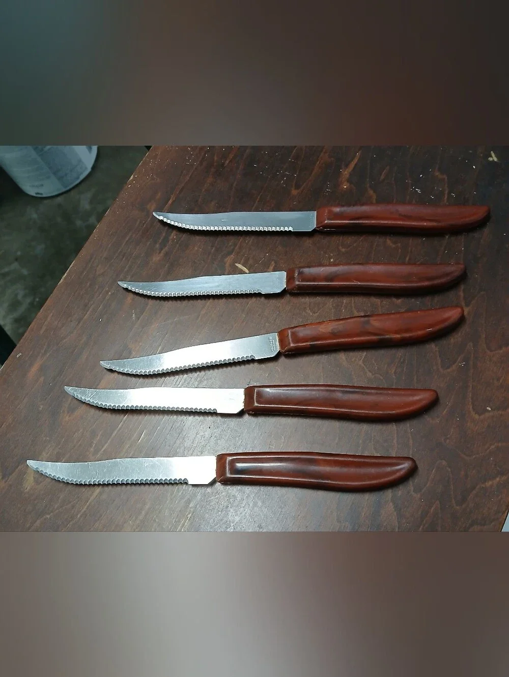 Vintage Serrated  Steak Knives Set Of 5
